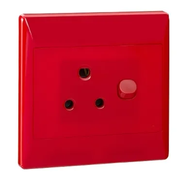 Schneider S2000 100x100 Flush 16A Switched Single Socket - Red Box