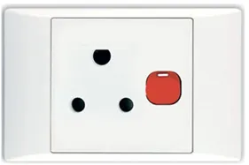 Schneider 100x50 16A Switched Single Socket - White / Red Dolly